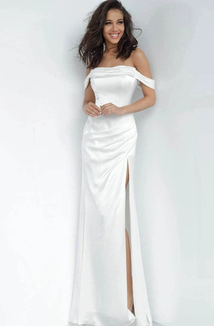 Jovani - Straight Across Sheath Evening Gown 68087SC - 1 Pc Black In Size 6 Available 3 Jovani - Straight Across Sheath Evening Gown 68087SC - 1 Pc Black In Size 6 Available