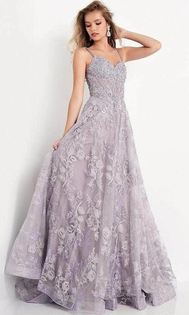 JVN By Jovani Formal Gowns Jovani - Sweetheart Floral Lace Prom Gown JVN06474SC - 1 Pc Lilac In Size 14 Available 3 JVN By Jovani Formal Gowns Jovani - Sweetheart Floral Lace Prom Gown JVN06474SC - 1 Pc Lilac In Size 14 Available