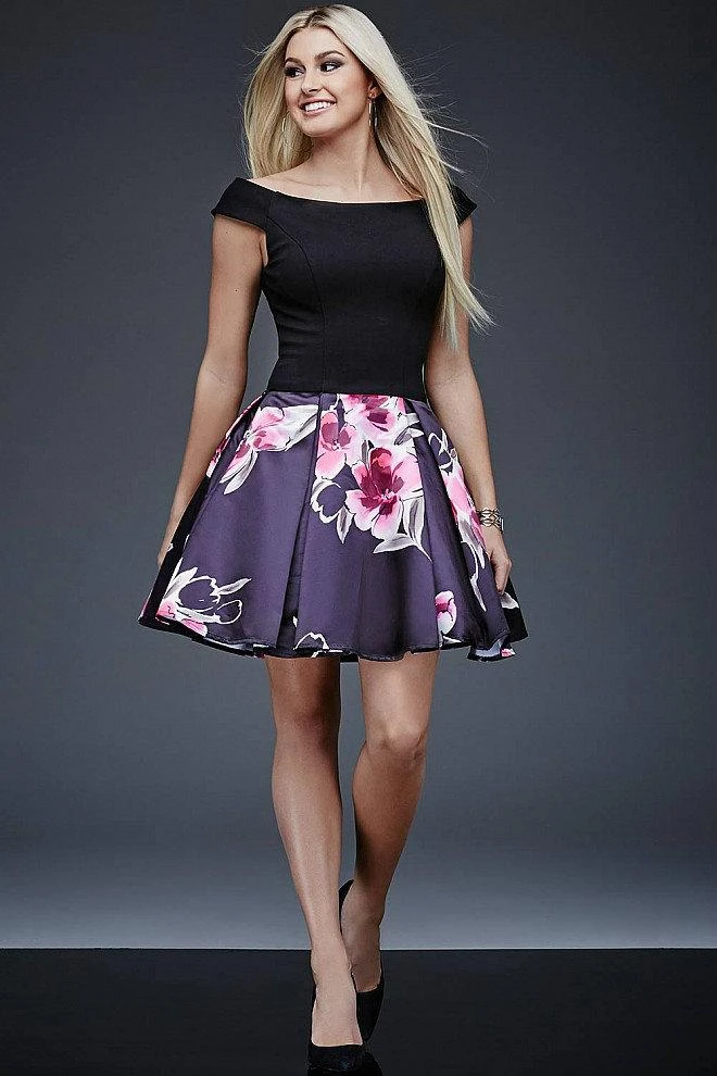 Jovani - Two-Piece Off-Shoulder Crop Top Fit And Flare Dress M444 3 Jovani - Two-Piece Off-Shoulder Crop Top Fit And Flare Dress M444