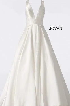 JVN By Jovani Jovani - V Neck Mikado Prom Ballgown With Pleated Skirt JVN47530