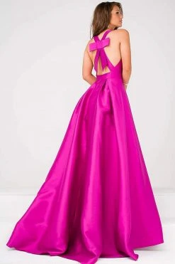 JVN By Jovani Jovani - V Neck Mikado Prom Ballgown With Pleated Skirt JVN47530