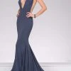 Jovani - V Neckline Long Jersey Prom Dress 46756