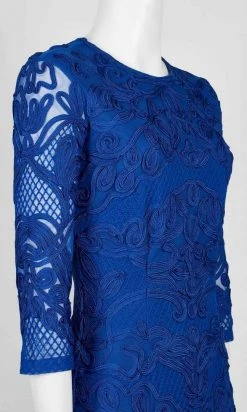 JS Collections - 866225 Quarter Sleeve Soutache Sheath Dress Plus Size Dresses