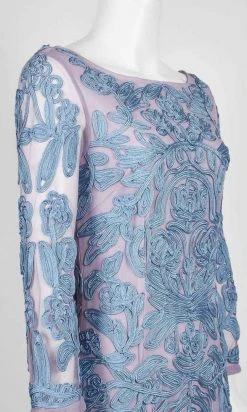 JS Collections - 866567 Sheer Quarter Sleeve Soutache Sheath Dress 11 JS Collections - 866567 Sheer Quarter Sleeve Soutache Sheath Dress