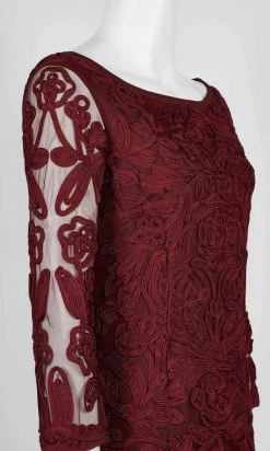 JS Collections - 866567 Sheer Quarter Sleeve Soutache Sheath Dress 15 JS Collections - 866567 Sheer Quarter Sleeve Soutache Sheath Dress