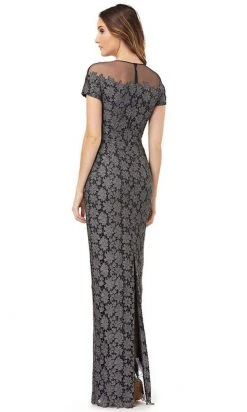 Formal Gowns JS Collections - 866683 Floral Lace Illusion Jewel Sheath Dress