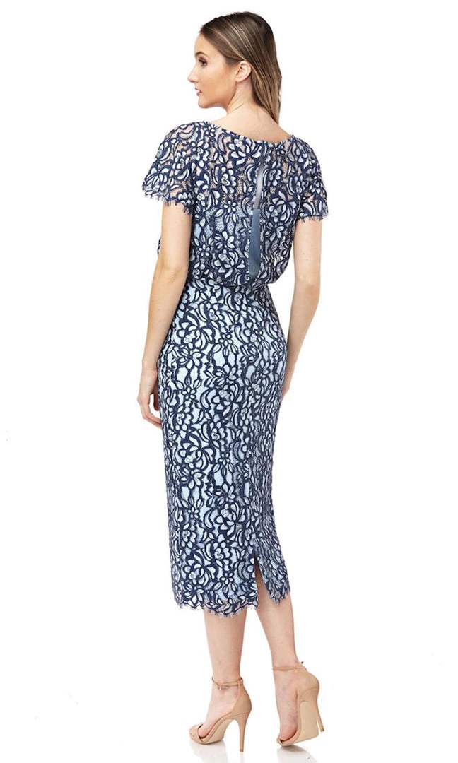 Plus Size Dresses JS Collections - 866800 Short Sleeves Blouson Lace Sheath Midi Dress 4 Plus Size Dresses JS Collections - 866800 Short Sleeves Blouson Lace Sheath Midi Dress