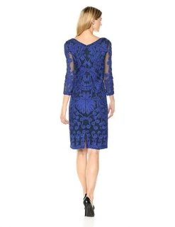 JS Collections - Illusion Sleeve Soutache Embroidered Dress 865802 7 JS Collections - Illusion Sleeve Soutache Embroidered Dress 865802