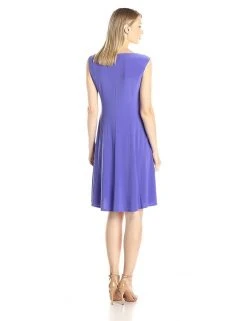 Kasper - 10568638 Pin-Tucked Shoulder Keyhole Dress Cocktail Dresses