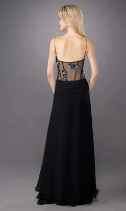 La Femme - 11704 Illusion V-Neck Bodice A-Line Dress 5 La Femme - 11704 Illusion V-Neck Bodice A-Line Dress