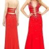 Formal Gowns La Femme - 11760 Ladder Strapped Halter Plunge Long Gown