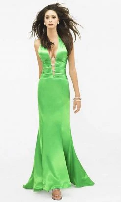 Formal Gowns La Femme - 11763 Ladder Strapped Deep Halter Style Gown 9 Formal Gowns La Femme - 11763 Ladder Strapped Deep Halter Style Gown