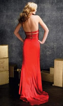 Formal Gowns La Femme - 11763 Ladder Strapped Deep Halter Style Gown