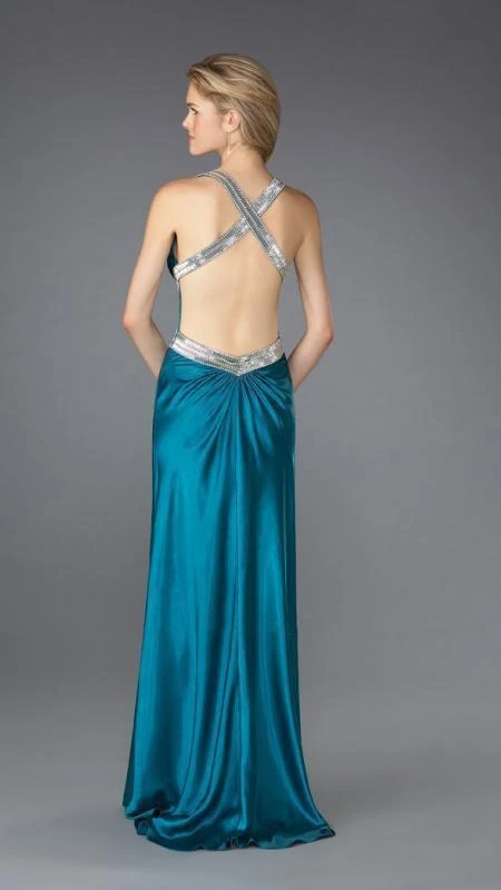 La Femme - 13277 Sexy Beaded V-Neck Long Sheath Dress Formal Gowns 4 La Femme - 13277 Sexy Beaded V-Neck Long Sheath Dress Formal Gowns