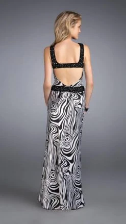 La Femme - 13298 Sensational Glittering Square Neck Sheath Dress