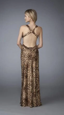 Formal Gowns La Femme - 13375 Gorgeous Printed V-Neck Sheath Dress