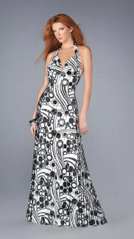 La Femme - 13458 Stunning Pleated V-Neck A-Line Dress 3 La Femme - 13458 Stunning Pleated V-Neck A-Line Dress