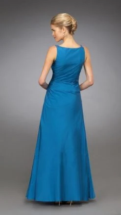 Formal Gowns La Femme - 13673 Embellished Ruched V-neck A-line Dress