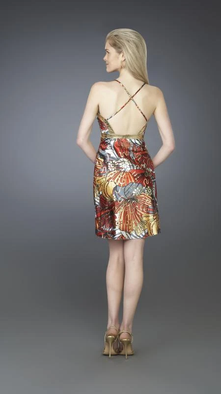 La Femme - 14125 Floral Printed Sequined Dress Cocktail Dresses 4 La Femme - 14125 Floral Printed Sequined Dress Cocktail Dresses