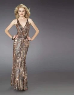 Formal Gowns La Femme - 14167 Elegant Evening Criss Cross Back Dress