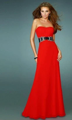 Formal Gowns La Femme - 14259 Sleeveless Evening Dress With Concentric Waistband