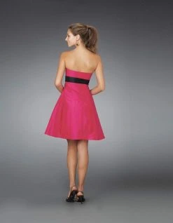 Cocktail Dresses La Femme - 14311 Strapless Bowed A-Line Cocktail Dress