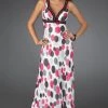 La Femme - 14403 Long Printed Dress With Criss Cross Back Formal Gowns 2 La Femme - 14403 Long Printed Dress With Criss Cross Back Formal Gowns