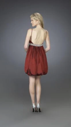 La Femme - 14501 Ribbon Accented Sweetheart Bubble Cocktail Dress