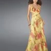 Formal Gowns La Femme - 14529 Long Printed Dress With Cut Outs