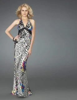 Formal Gowns La Femme - 14587 Animal Printed Evening Long Gown