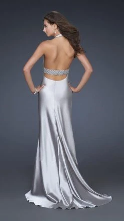 La Femme - 14743 Sophisticated Long Gown With Plunging Neckline Prom Dresses