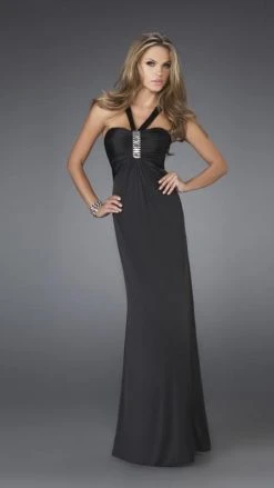 La Femme - 14925 Sleek Ruched Column Evening Dress Formal Gowns