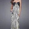 La Femme - 15059 Vivid Animal Print Sweetheart Sheath Empire Gown Formal Gowns