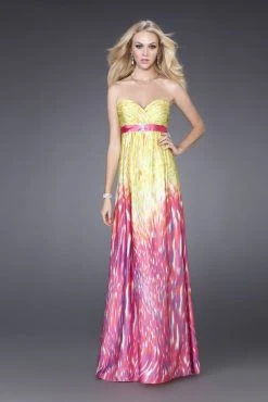 La Femme - 15142 Strapless Long Gown In Fresh And Fruity Hues Formal Gowns