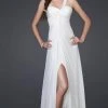 La Femme - 15161 Floral Beaded One Shoulder Strap Sweetheart Chiffon A-line Gown Formal Gowns 1 La Femme - 15161 Floral Beaded One Shoulder Strap Sweetheart Chiffon A-line Gown Formal Gowns