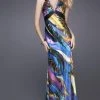 La Femme - 15527 Haltered Multi-Color Evening Gown Formal Gowns