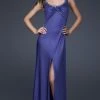 La Femme - 16021 Elegant Beaded Scoop Neck Jersey Sheath Dress Formal Gowns 1 La Femme - 16021 Elegant Beaded Scoop Neck Jersey Sheath Dress Formal Gowns