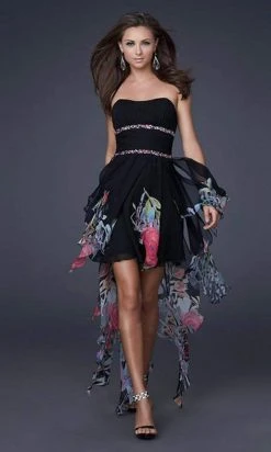 La Femme - 16289 High Low Dress With Ruched Bodice