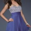 La Femme - 16541 Bejeweled Sweetheart Chiffon A-line Dress
