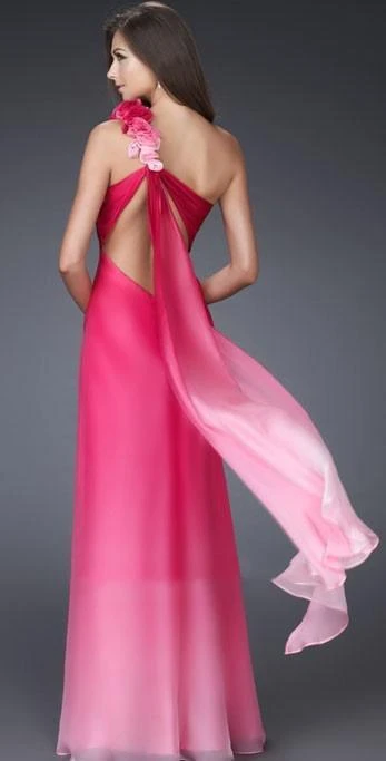 Formal Gowns La Femme - 16545 Floral-Accented Ruched Asymmetric A-line Dress 4 Formal Gowns La Femme - 16545 Floral-Accented Ruched Asymmetric A-line Dress