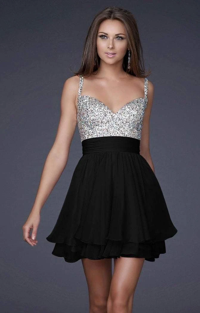 La Femme - 16813 Bejeweled Short Chiffon Party Dress 10 La Femme - 16813 Bejeweled Short Chiffon Party Dress
