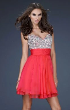 La Femme - 16813 Bejeweled Short Chiffon Party Dress 13 La Femme - 16813 Bejeweled Short Chiffon Party Dress