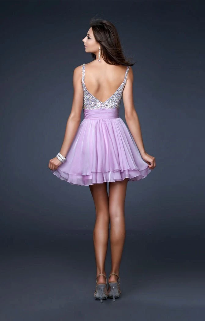 La Femme - 16813 Bejeweled Short Chiffon Party Dress 4 La Femme - 16813 Bejeweled Short Chiffon Party Dress