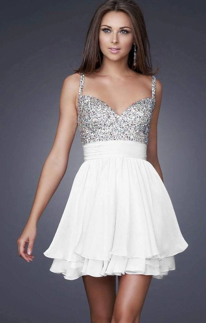 La Femme - 16813 Bejeweled Short Chiffon Party Dress 8 La Femme - 16813 Bejeweled Short Chiffon Party Dress