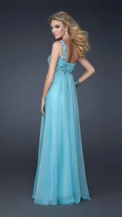 La Femme - 17476 Beaded And Ruched Sweetheart Chiffon A-line Gown