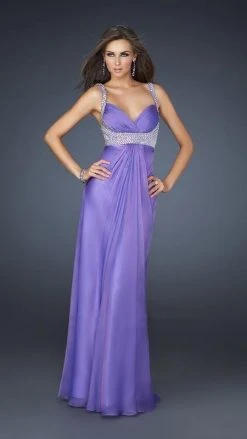 Formal Gowns La Femme - 17543 Bead Embellished Ruched Sweetheart Chiffon A-line Gown