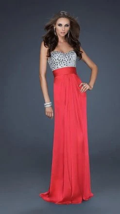 La Femme - 17909 Strapless Rhinestone Embellished Long Gown Formal Gowns