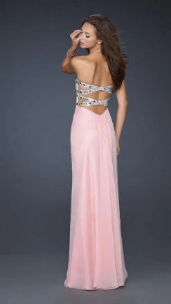 La Femme - 17909 Strapless Rhinestone Embellished Long Gown Formal Gowns