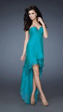 La Femme - 18048 Tantalizing Strapless Dress With Tiered Sashing Formal Gowns