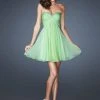 La Femme - 18177 Glittering Sweetheart Mini Party Dress With Diamond Cutout Back Cocktail Dresses